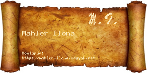 Mahler Ilona névjegykártya
